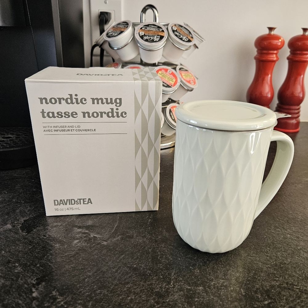 Nordic Mug with Infuser - White